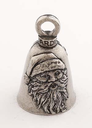 Santa Claus Guardian Biker Bell with Hanger - Motorcycle Accessory for Christmas & Holiday Riding - Perfect Gift for Bikers & Motorcycle Enthusiasts