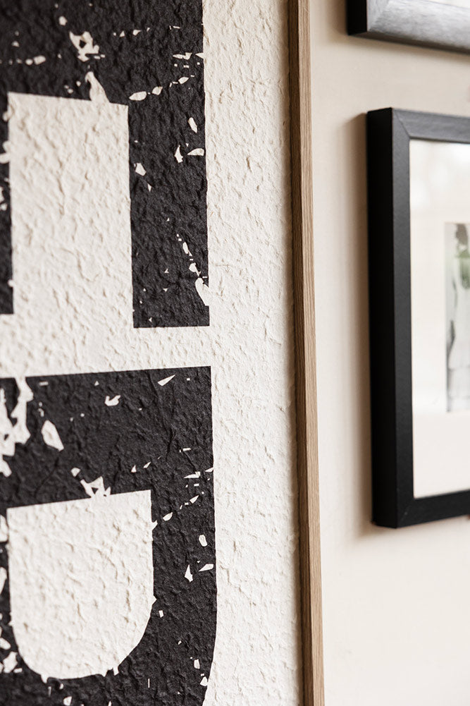 Elegant Framed Black & White Merci Wall Art Decor - Perfect for Living Room, Bedroom & Office Décor