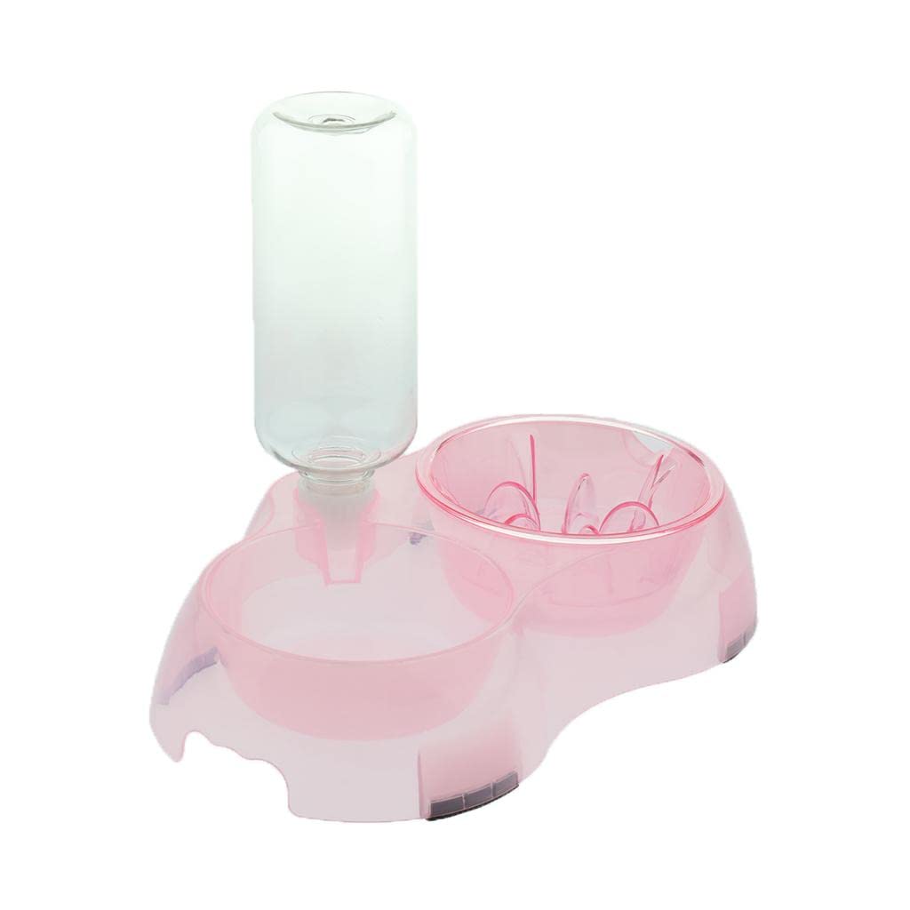 Automatic Pet Feeder and Waterer for Dogs & Cats - Pink Food & Water Bowl with Timer, Perfect for Home, Travel, and Crate Training