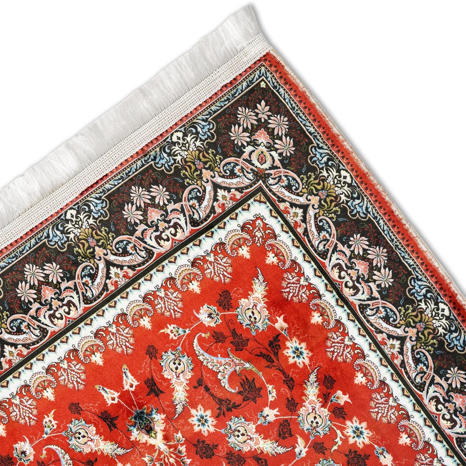 Premium Islamic Prayer Rug - Red Floral Design Prayer Mat for Muslims - Perfect for Home, Mosque & Travel Use
