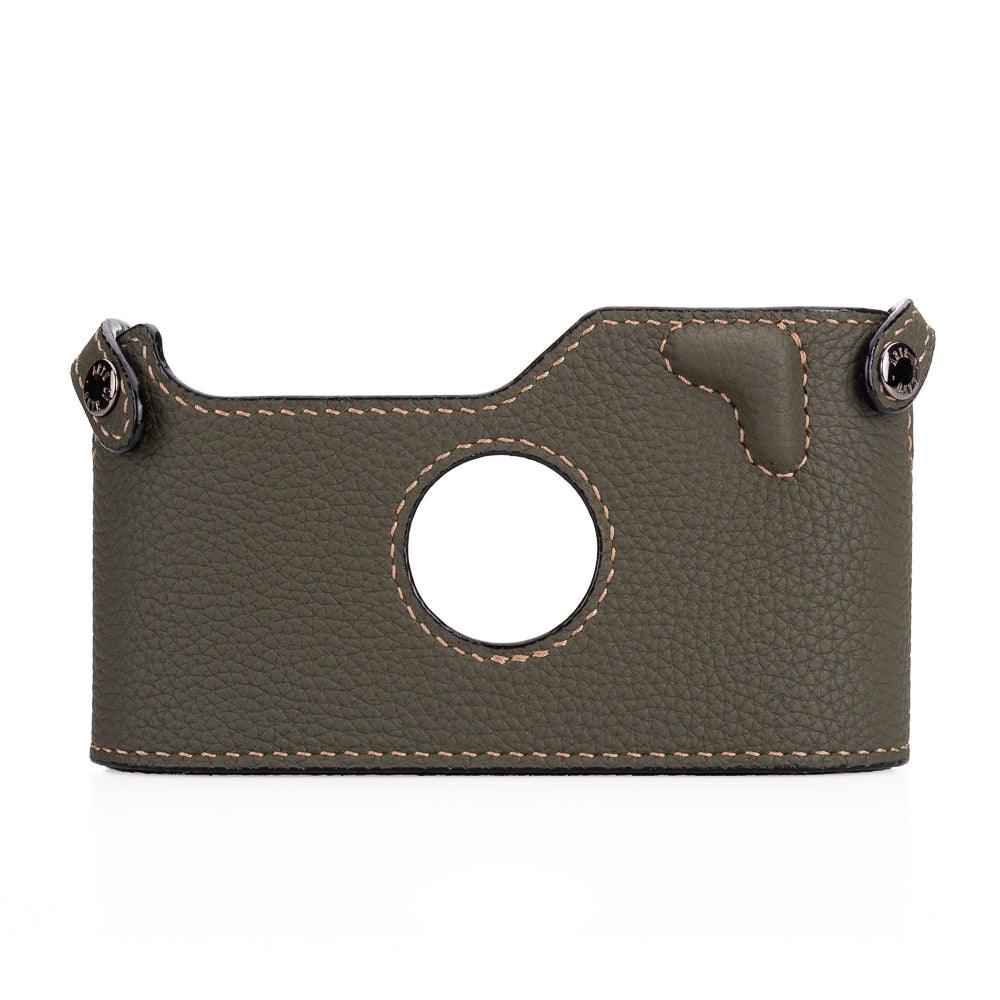 Arte di Mano Genuine Leather Half Case for Leica M6, M-A & MP Cameras - Premium Shrunken Calf Khaki - Perfect for Photography Enthusiasts & Professional Shooters
