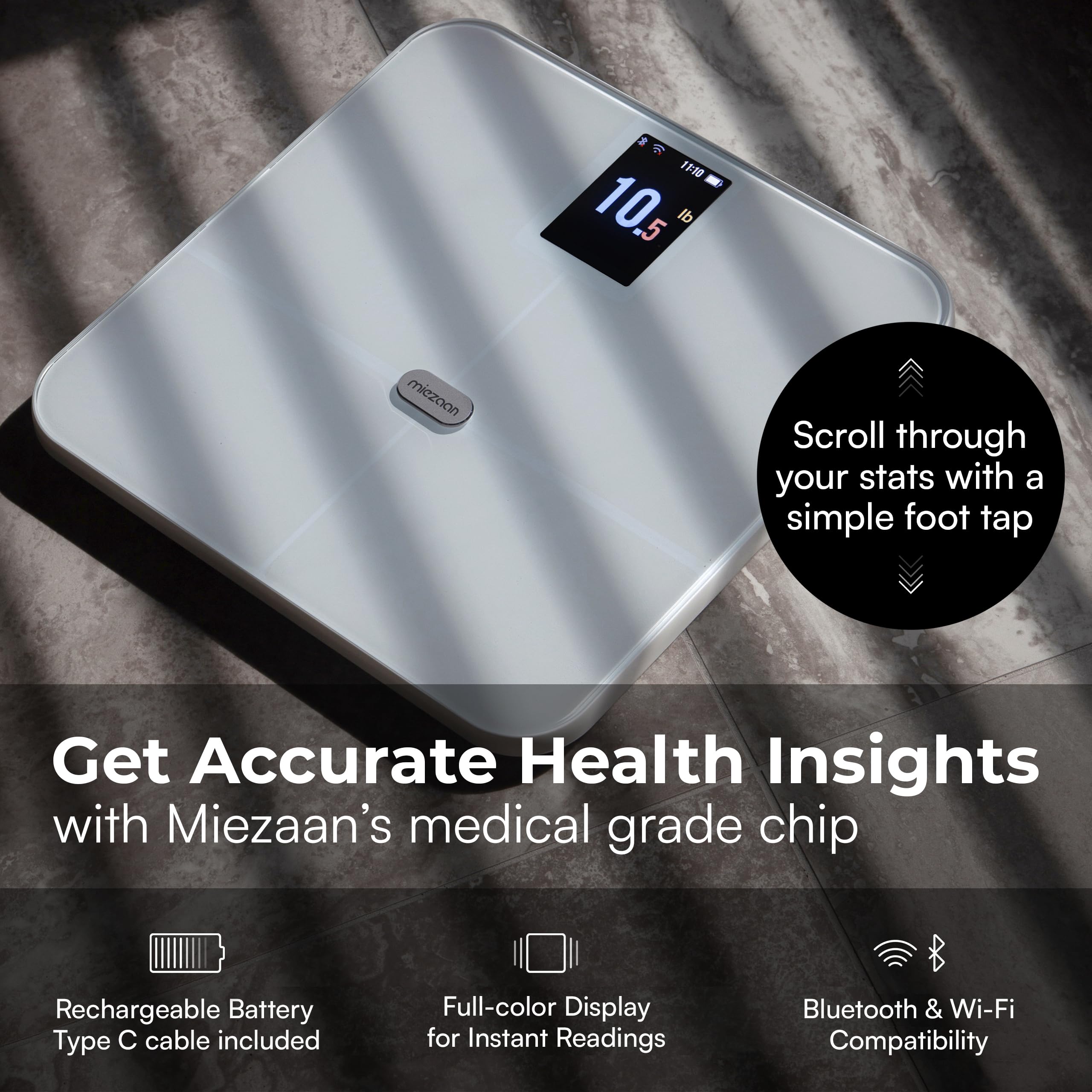 BodyEdge Pro Smart Scale - 4 Electrode Digital Bathroom Scale with BMI, Body Fat & Muscle Mass - 24 Health Metrics - Bluetooth Sync for Fitness Tracking - FSA/HSA Eligible - Perfect for Home Gym, Weight Loss & Health Monitoring
