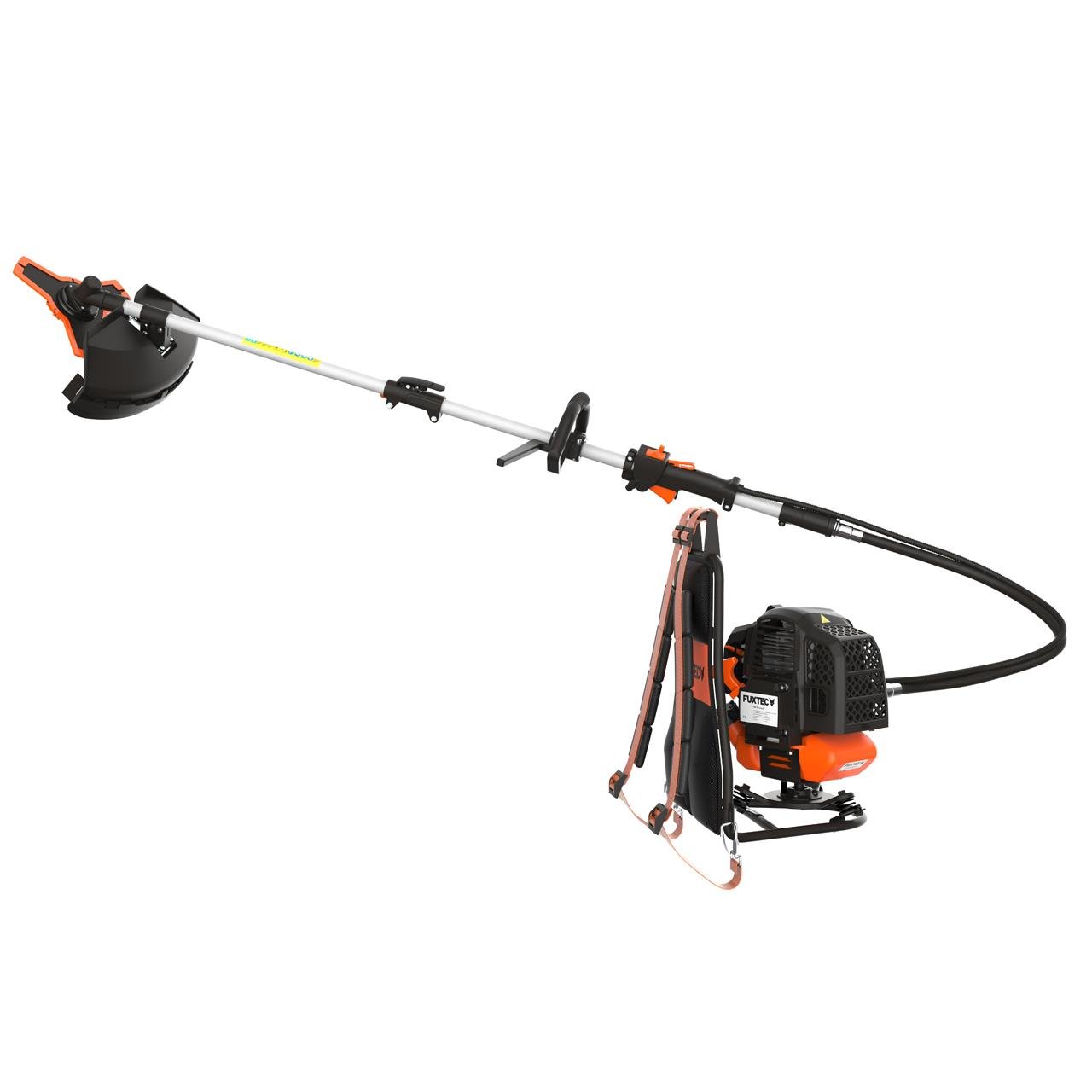 FUXTEC FX-MS152T 52cc 2-Stroke Gas-Powered Backpack Trimmer with 2-in-1 Multitool & Shoulder Harness - 3HP Lawn Edger, Brush Cutter, Weed Whacker for Professional Landscaping & Yard Maintenance