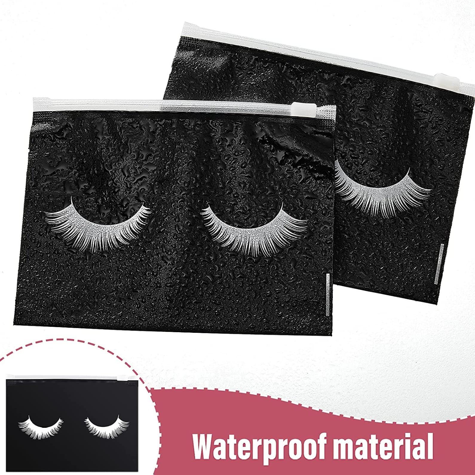 60 Pcs Eyelash Extension Aftercare Bags - 6x4 Inch Small Zipper Cosmetic Cases for Lash Packaging, Travel & Makeup Storage - Perfect for Women & Girls (Great for Salons, Gifts & Travel Accessories)