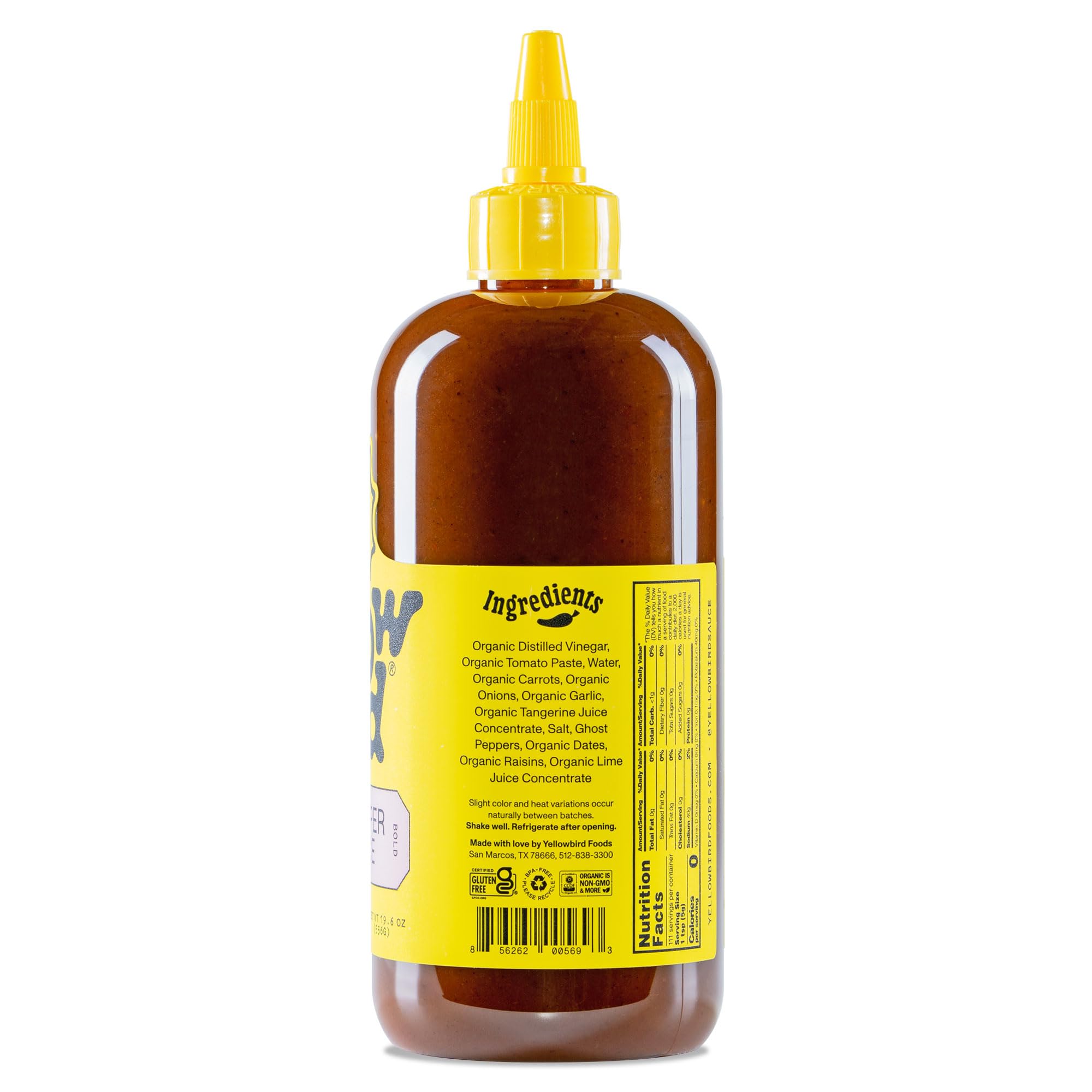Yellowbird Organic Ghost Pepper Hot Sauce - Vegan, Gluten-Free, Non-GMO Spicy Sauce with Smoked Ghost Peppers, Tomatoes & Onions - 19.6 oz (2 Pack) - Perfect for Tacos, Wings, Burgers & Cooking