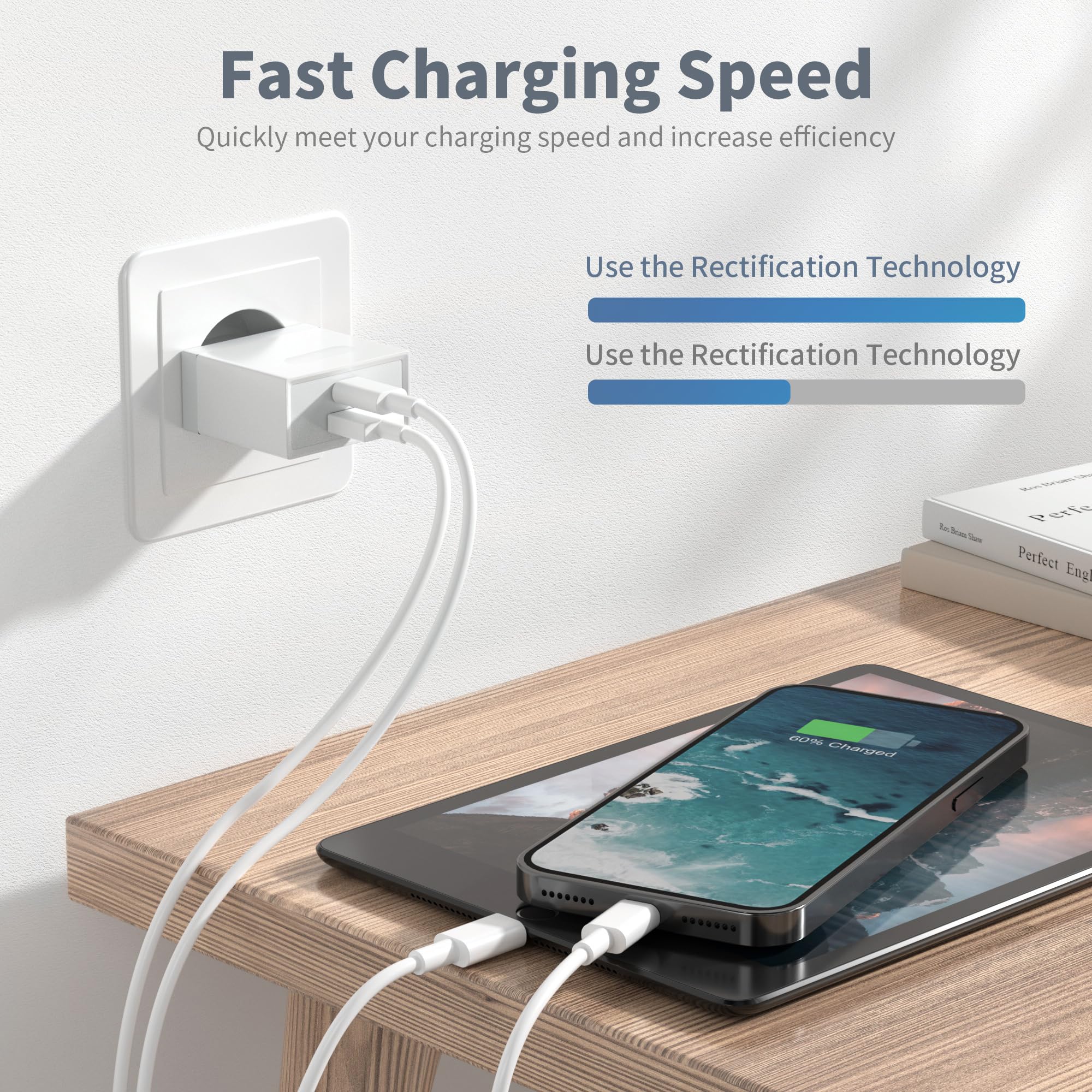 20W USB C Fast Charger Block - Type C Wall Charger Adapter for iPhone 16/15/14/13/12/11 Pro Max/SE/XS/XR/8 Plus & Galaxy S23/S22/S21 - Quick Charge Power Adapter for Home, Office & Travel
