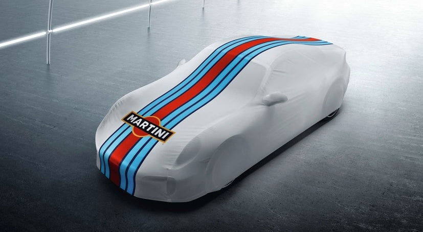 Porsche 911 (991) Indoor Car Cover - Waterproof Dustproof Protection - Martini Racing Design - Perfect for Garage Storage & Car Shows