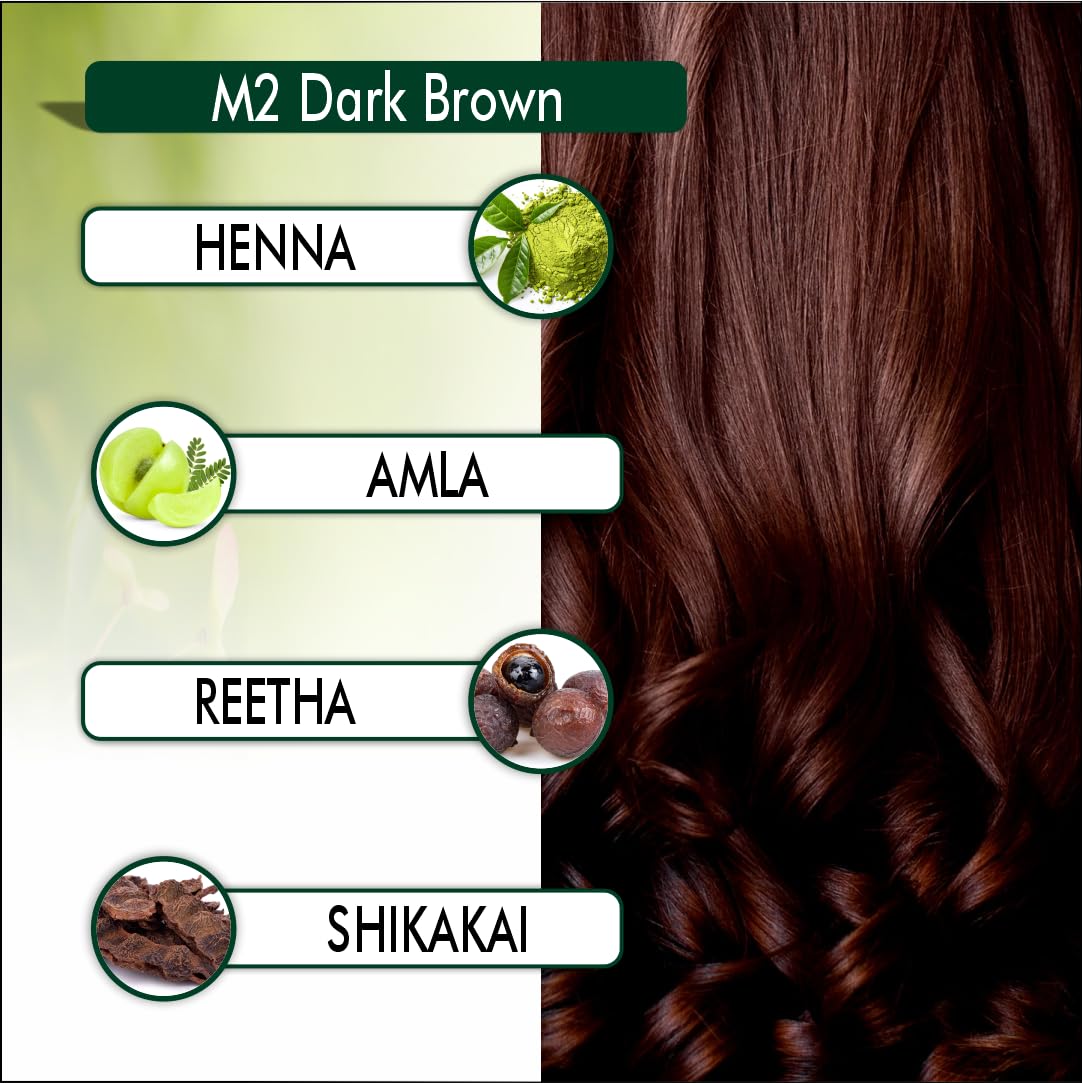 Natural Henna Hair Dye for Women - Sterling Naturals Ammonia-Free & Chemical-Free Dark Brown Hair Color (Pack of 12) | Safe Herbal Hair Coloring for Gray Coverage & Conditioning at Home