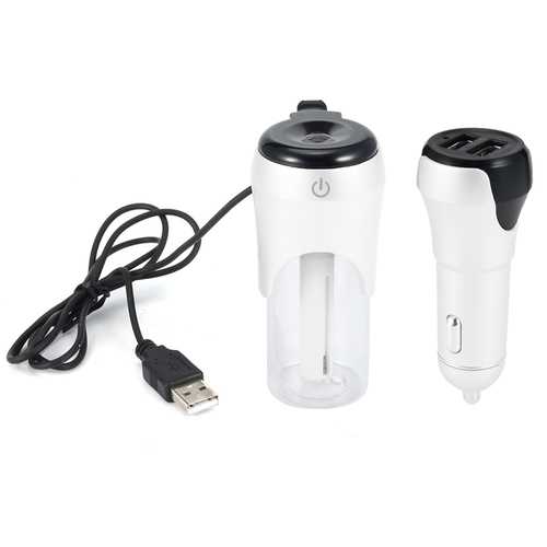 Dual USB Car Humidifier & Air Purifier with Auto Switch - 5V/3.1A Fast Charger for iPhone 7/Xiaomi 6 - Perfect for Road Trips & Office Commutes