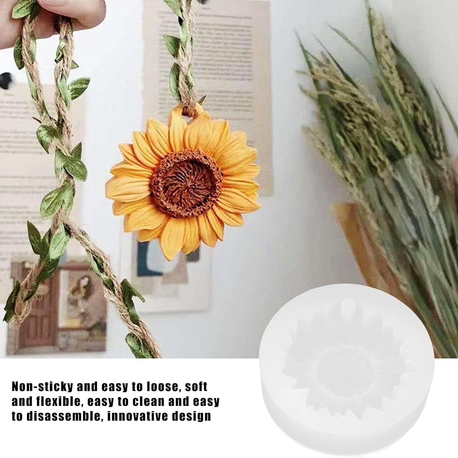 Premium Single Cavity Sunflower Fondant Mold - Large Chrysanthemum & Daisy Flower Silicone Mould for Cake Decorating, Chocolate, Candy, Soap, Resin Crafts | Perfect for Wedding Cakes, Birthday Parties & DIY Home Decor Projects