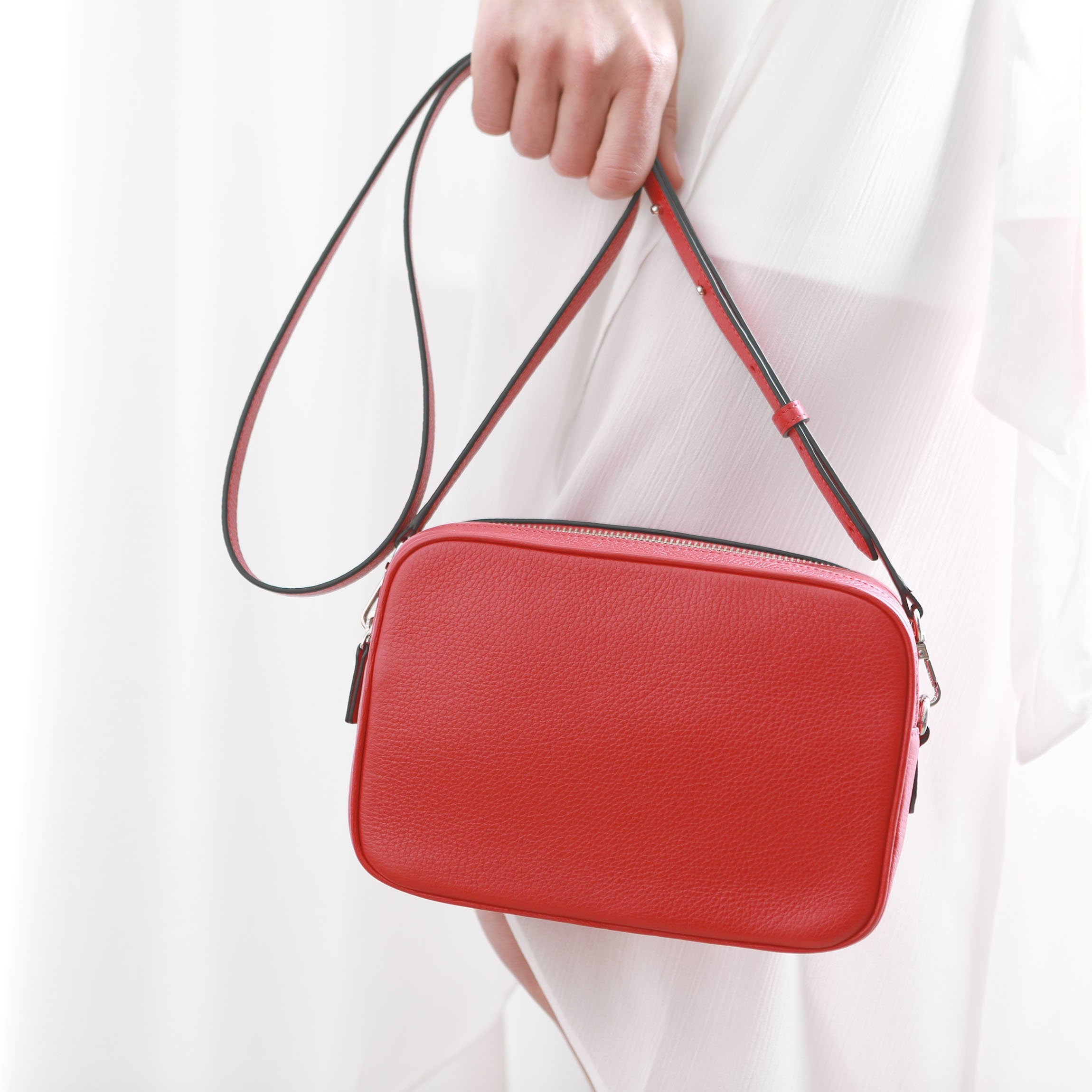 Slim Adjustable Long Crossbody Strap in Scarlet Red - Perfect for Everyday Use, Travel, and Hands-Free Convenience