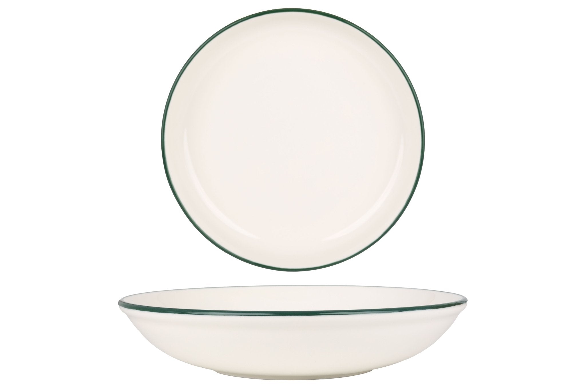 Premium 24-Piece Green Edge Dinnerware Set - Elegant Porcelain Plates, Bowls & Mugs for Formal Dining, Entertaining & Everyday Use