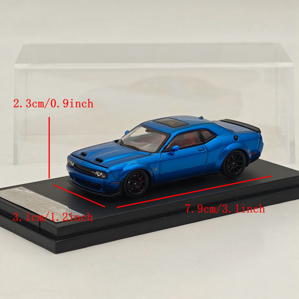 1:64 Scale SH Dodge SRT Hellcat Muscle Sports Diecast Model Car - Blue Collectible Toy for Adults & Kids - Perfect for Display, Gifts, and Racing Game Scenes