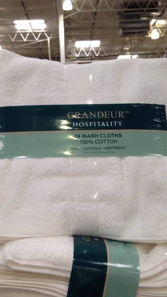 5 Wholesale Lots Grandeur Hospitality 24 Wash Cloths 100% Cotton, 120 Wash Cloths Total - Bulk Hotel & Spa Towels for Commercial Use, Guest Rooms, and Luxury Bathrooms