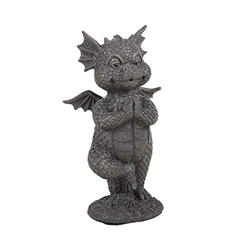 Pacific Giftware Garden Dragon Yoga Pose Statue - 5.75 Inch Stone Finish Outdoor Decor for Zen Garden, Yoga Studio & Home Décor | Meditation & Feng Shui Accent Piece