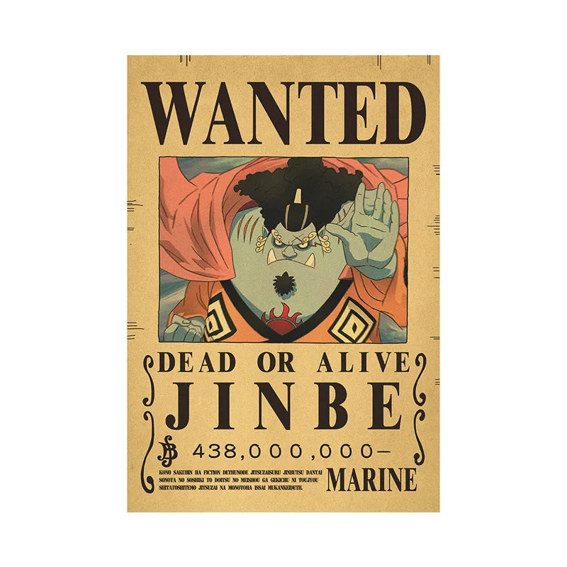 One Piece Bounty Wanted Sticker Posters - Anime Wall Decor for Bedroom, Office & Game Room - Perfect for Fans & Collectors