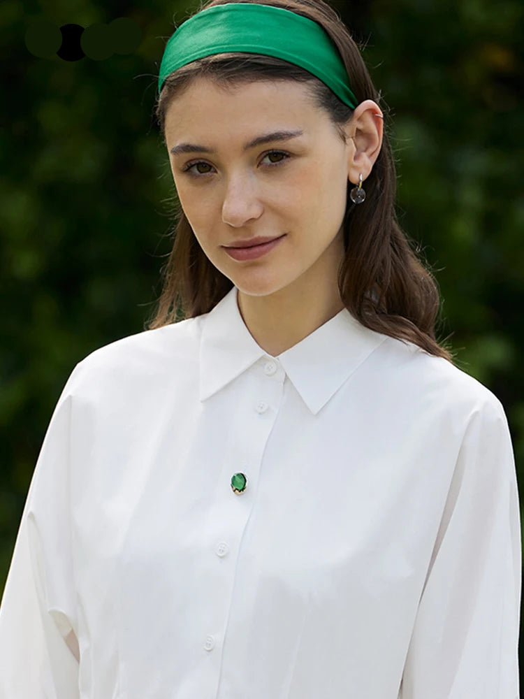 Minimalist Women's Shirt Dress - 2023 Spring Summer White Pleated Long Dress with Adjustable Waist Belt | Elegant Casual Office Wear & Weekend Outfits