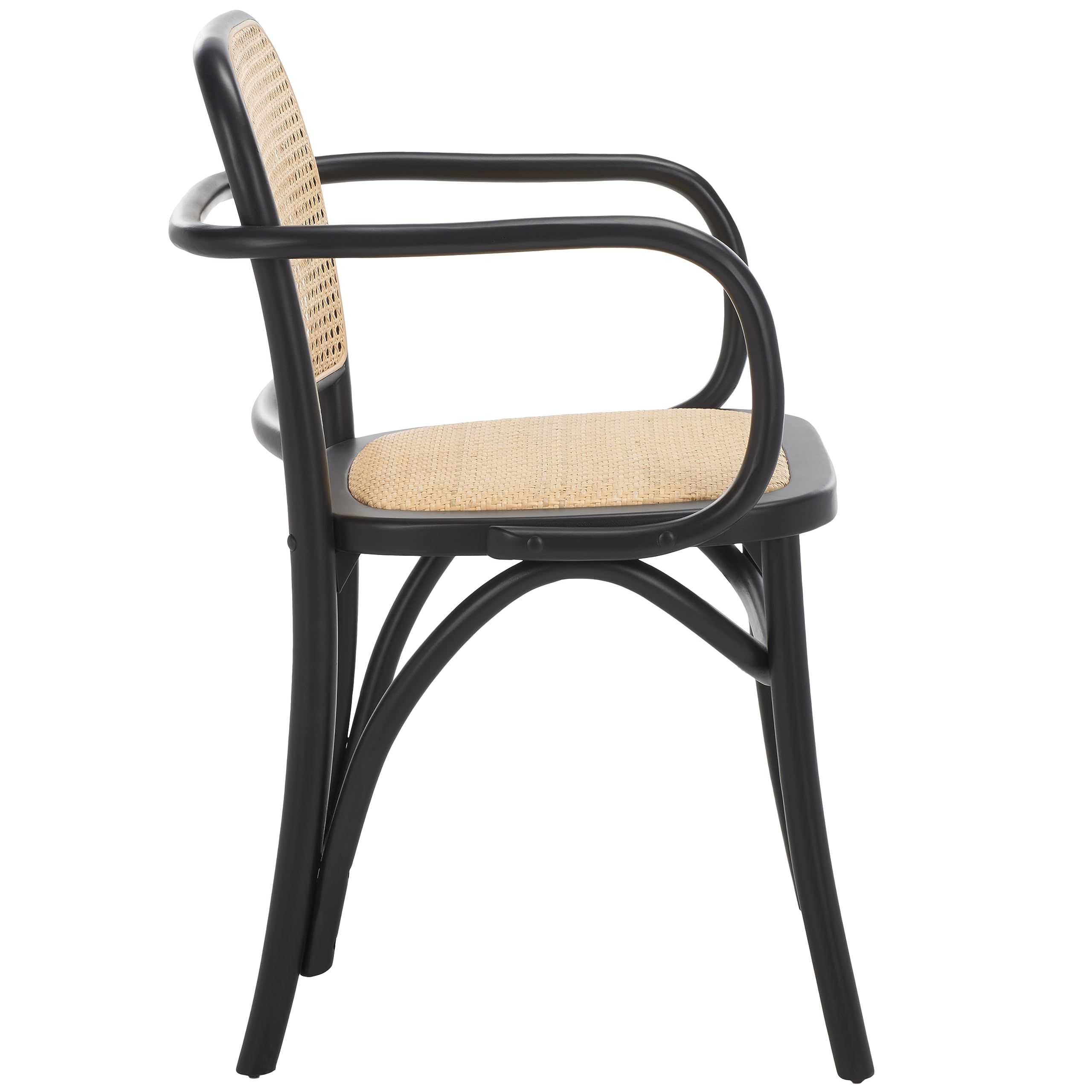 Safavieh Home Keiko White & Natural Cane Dining Chair - Modern Farmhouse Style for Kitchen, Dining Room & Breakfast Nook