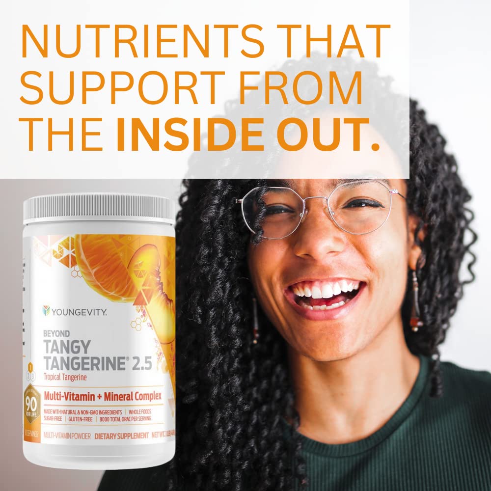 Youngevity Beyond Tangy Tangerine 2.5 Tropical Tangerine Ultimate Multi-Vitamin & Mineral Complex - Natural Whole Food Supplement with 8,000 ORAC | Immune Support, Energy Boost, Daily Wellness for Active Lifestyles