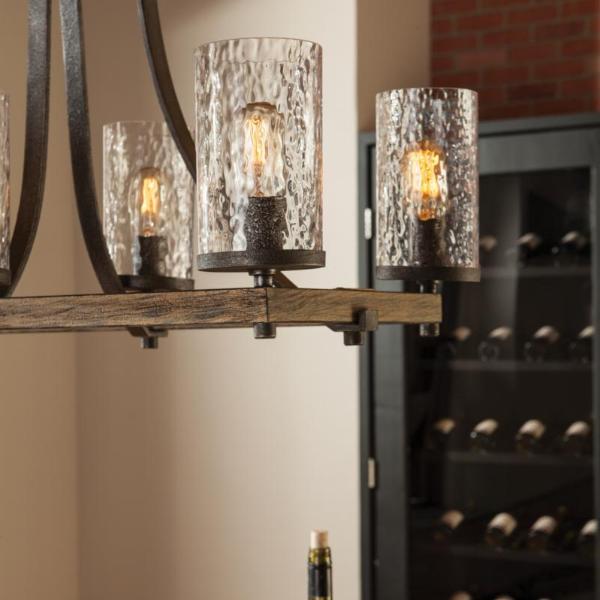 Adair 8-Light Modern Linear Chandelier - Sleek Crystal Glass Fixture for Dining Room, Kitchen Island & Living Room Lighting