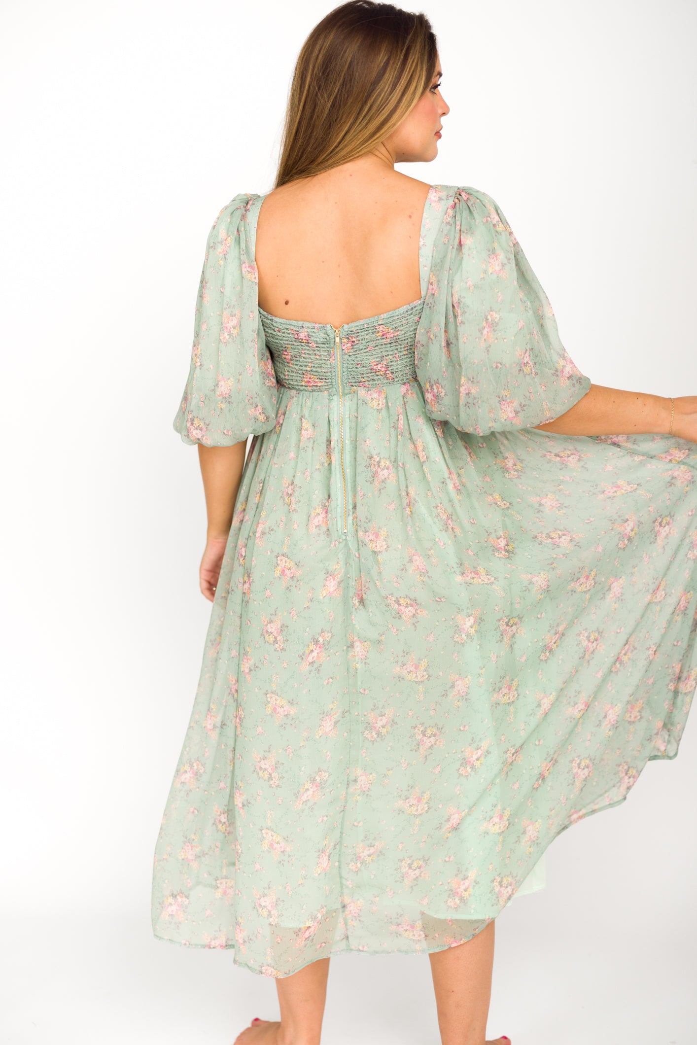 Turquoise Floral Harlow Maxi Dress - Bump Friendly Maternity & Inclusive Sizing (S-3XL) for Women | Perfect for Beach Vacations, Summer Weddings & Casual Outings