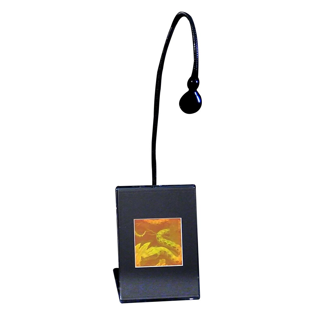 3D Snake Hologram Picture with LED Light Base - Photopolymer Film Holographic Art for Home/Office Decor, Unique Gift Idea for Snake Lovers - Perfect for Desk Display, Collection Showcase, and Themed Room Decoration