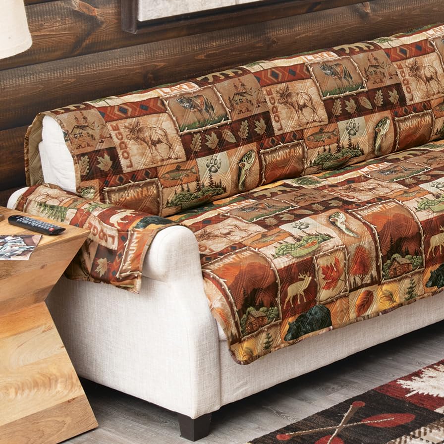 BLACK FOREST DECOR Highland Hills Lodge Loveseat Cover - Waterproof Furniture Protector for Couches, Sofas & Chairs - Perfect for Living Room, Family Room & Cabin Decor