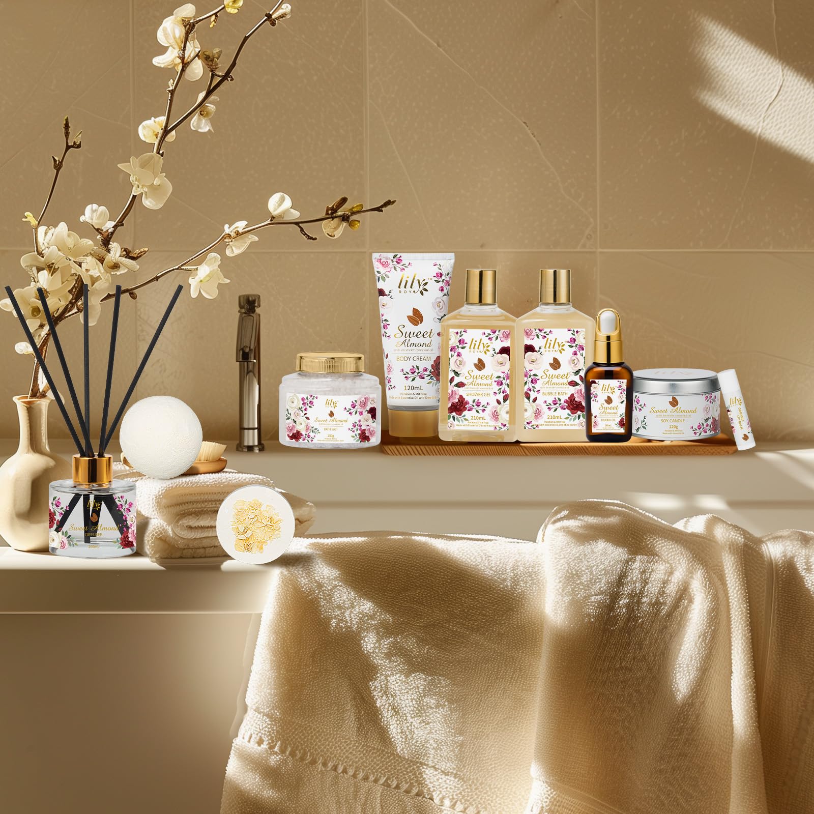 17 Pcs Valentine's Day Spa Gift Set for Women - Bath & Body Gift Basket with Luxurious Bath Salts, Body Lotion & More - Perfect Birthday, Mother's Day & Christmas Present for Mom, Wife & Her | Relaxing Self-Care & Pampering Gift Idea