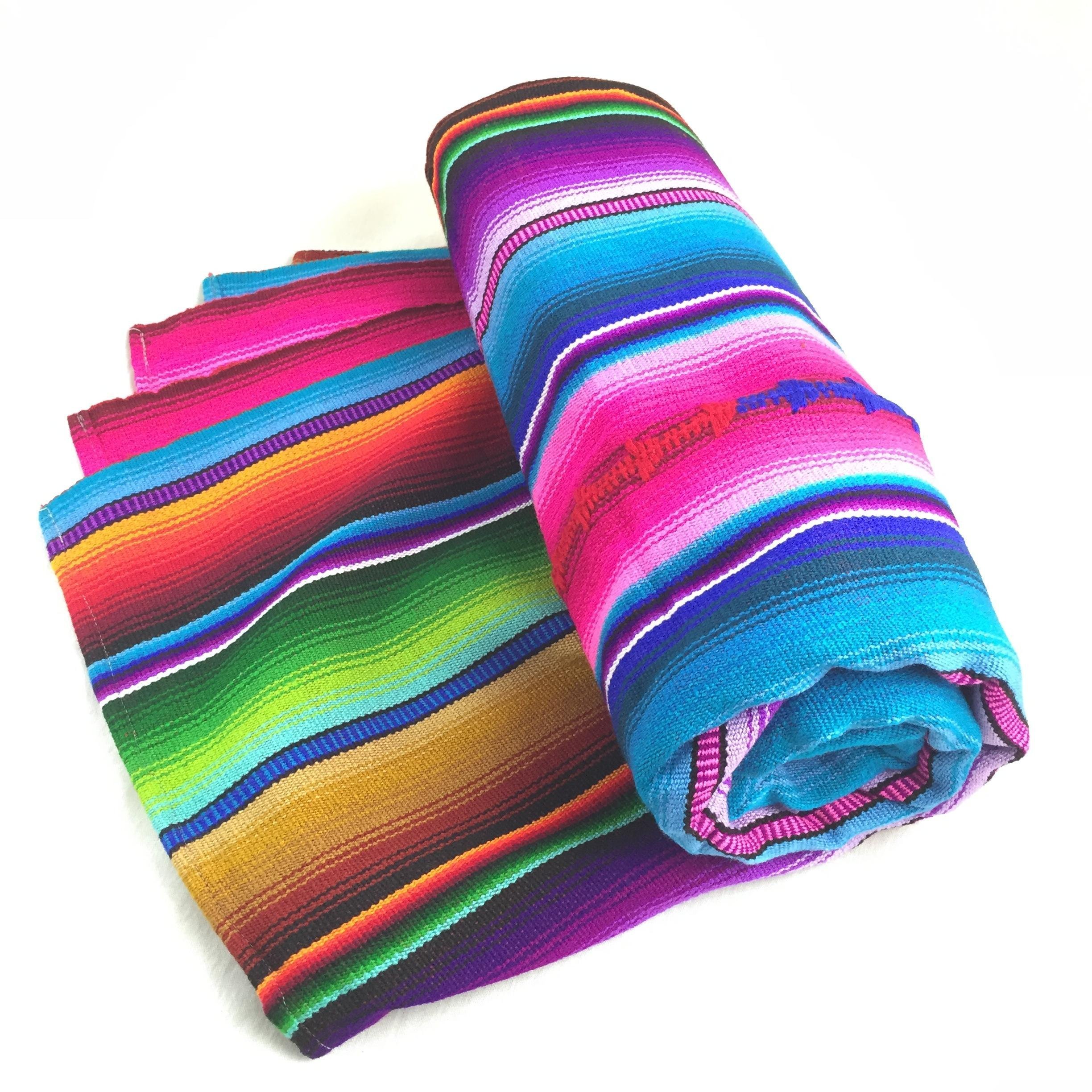 Handwoven Rainbow Blanket - Soft Altiplano Yoga Throw from Guatemala - Perfect for Meditation, Yoga, and Cozy Home Decor