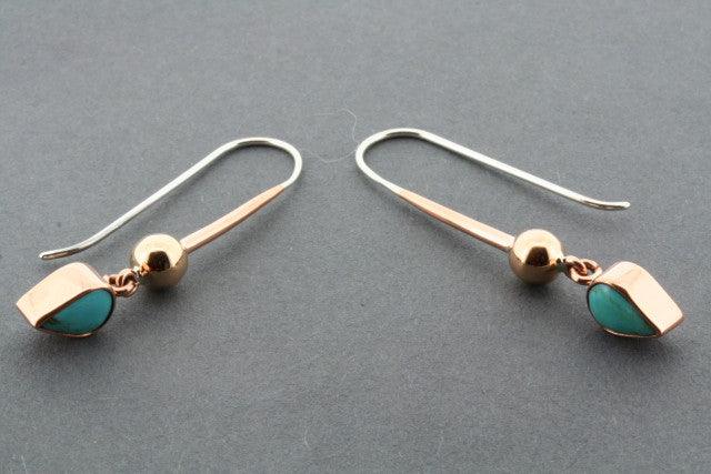 Handmade Copper & Turquoise Drop Earrings for Women | Boho Chic Jewelry | Perfect for Parties, Weddings & Everyday Wear