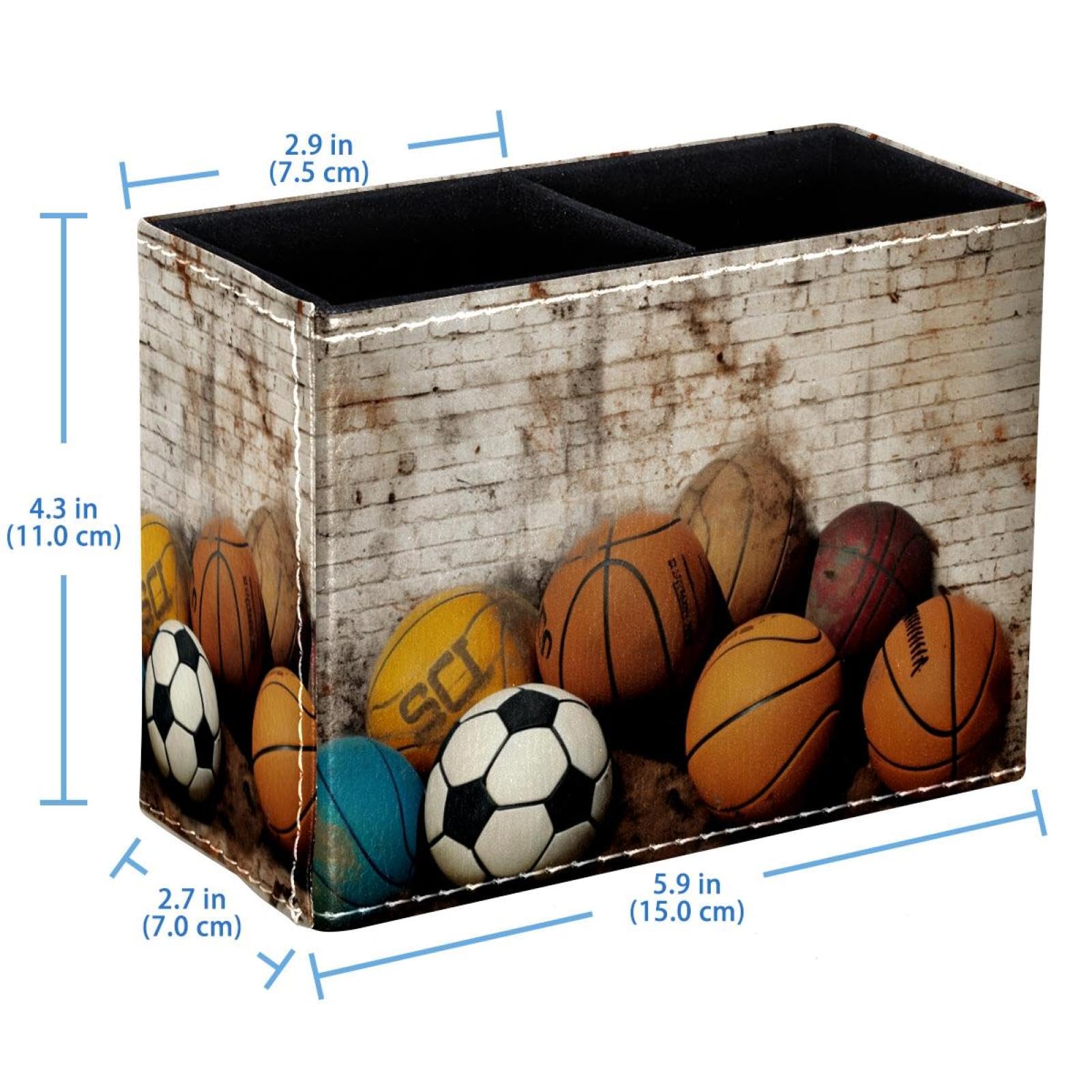 Basketball Pen Holder for Desk - Stylish Pen Organizer for Basketball, Football, Baseball Fans - Perfect Desk Accessories for Office, School & Home Decor