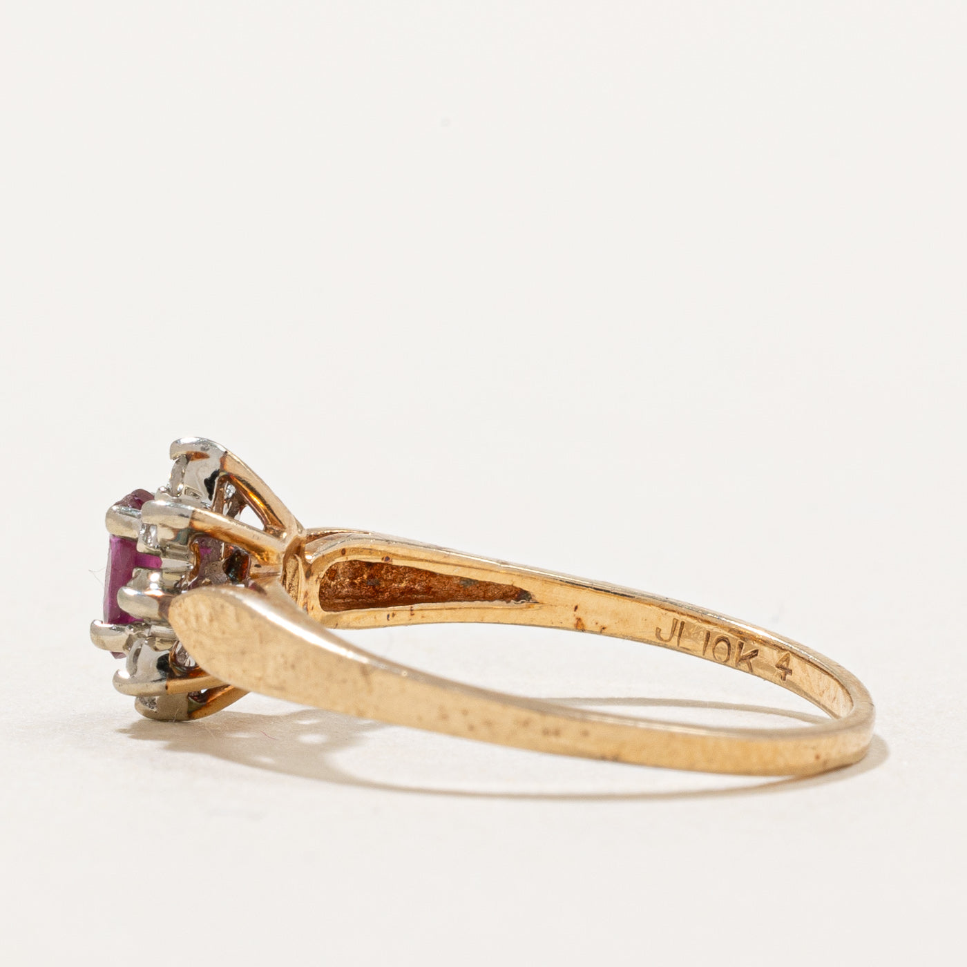 Exquisite Ruby & Diamond Halo Ring | 0.30ct Center Stone & 0.08ctw Halo Diamonds | Size 5.75 | Elegant Engagement, Anniversary or Gift Jewelry for Women