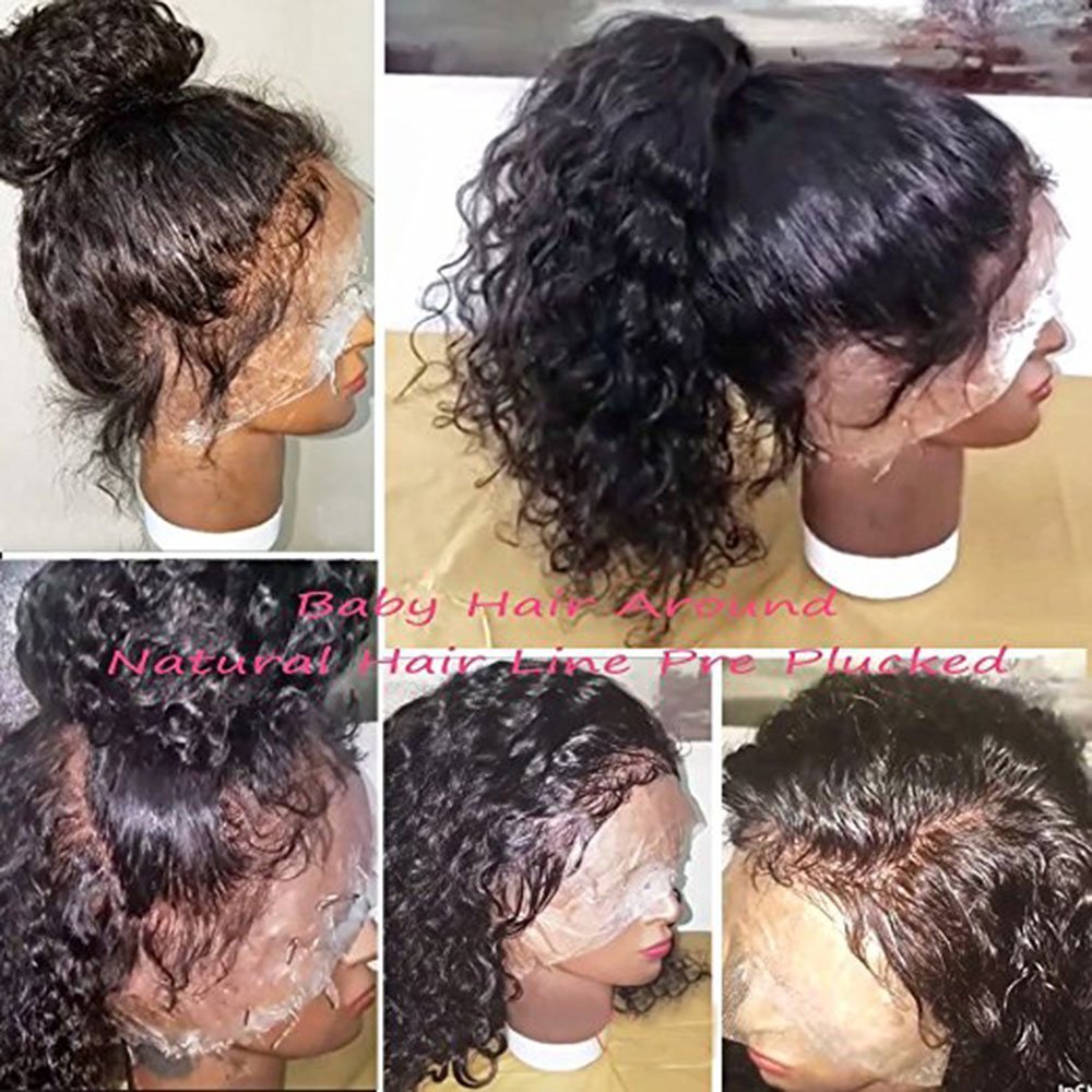 JYZ Full Lace Human Hair Wig - Burmese Wet Curly 14 Inch, 150% Density Raw Hair with Plucked Bleached Knots & Baby Hair | Natural Look for Daily Wear, Cosplay & Special Occasions