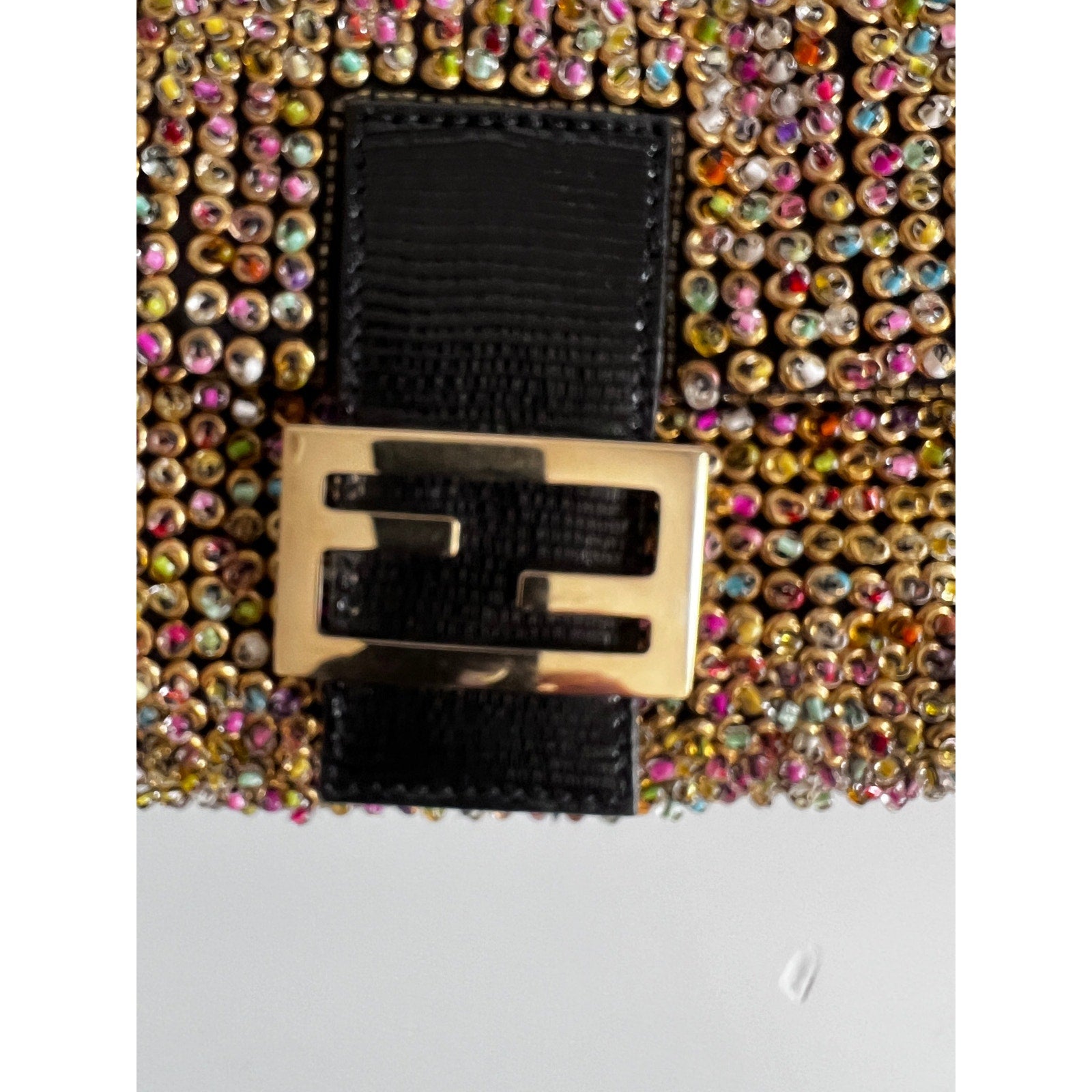 Fendi Limited Edition Multi-Color Beaded Baguette Bag | Luxury Designer Handbag for Women | Perfect for Parties, Weddings & Special Occasions