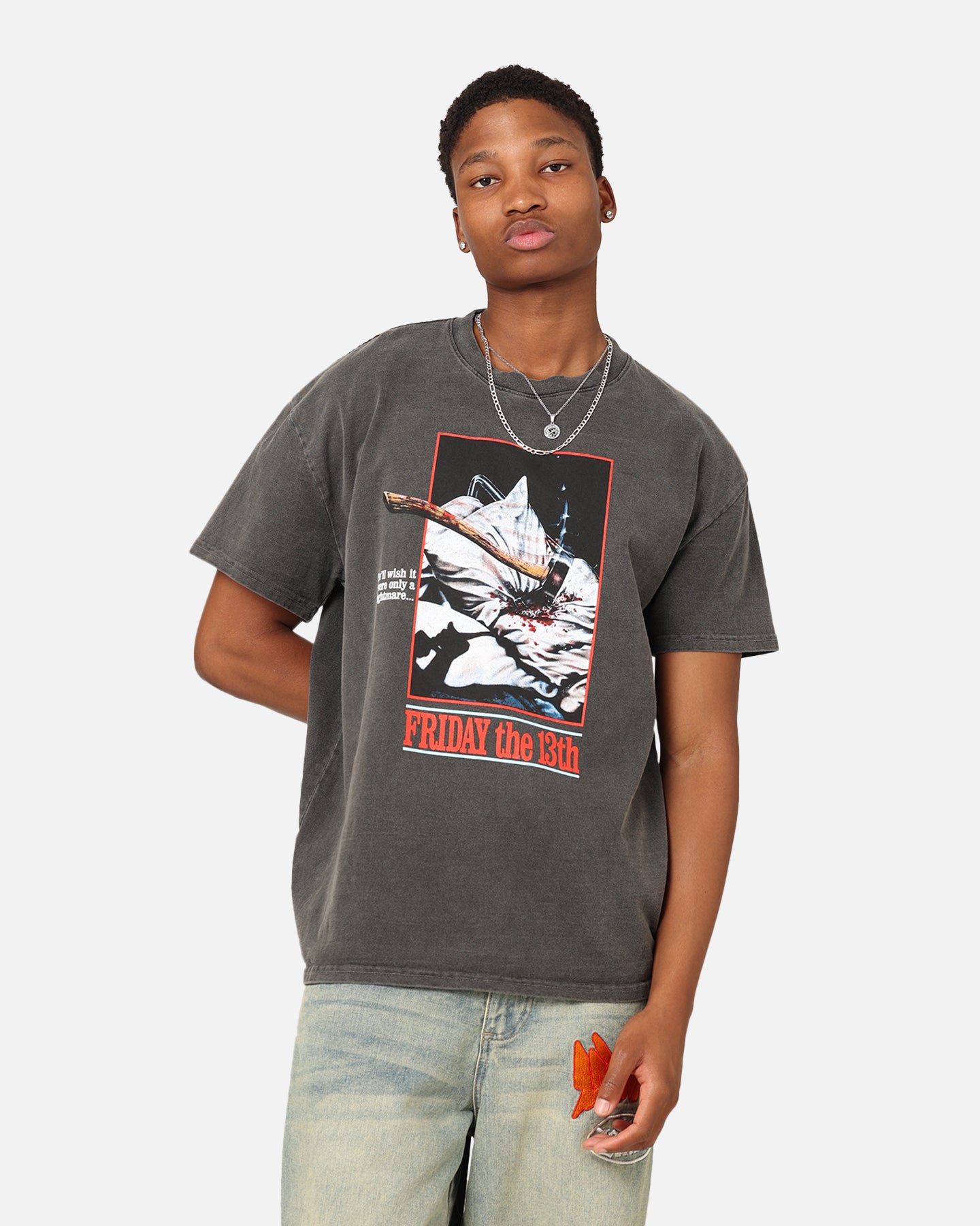 Vintage Friday The 13th Horror Movie T-Shirt - Distressed Black Wash Style - Perfect for Halloween Costumes & Horror Fan Outfits