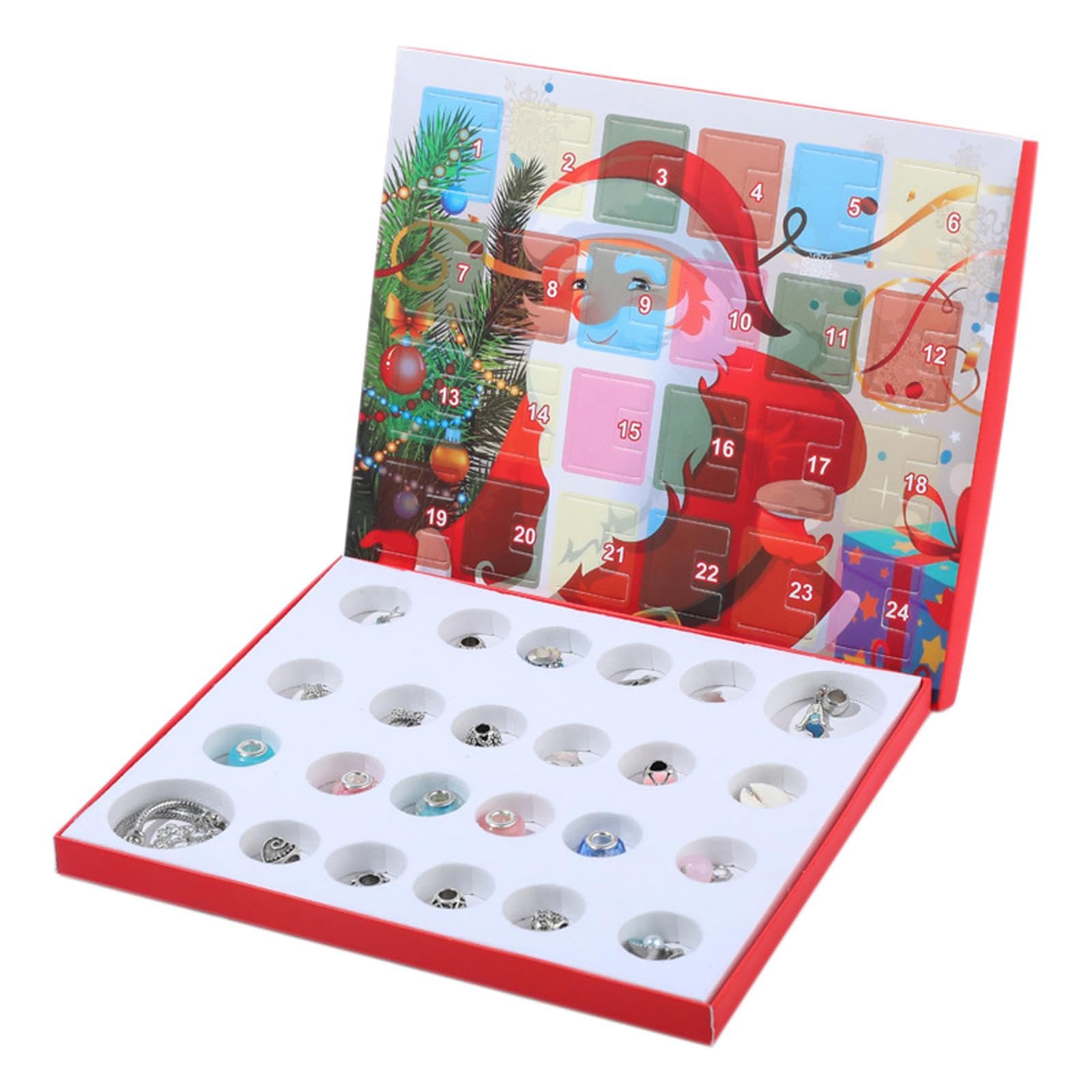DIY Christmas Countdown Calendar Bracelet - 24 Days Advent Beads with 1 Adjustable Bracelet for Holiday Countdown | Perfect for Kids, Gifts & Christmas Party Decorations