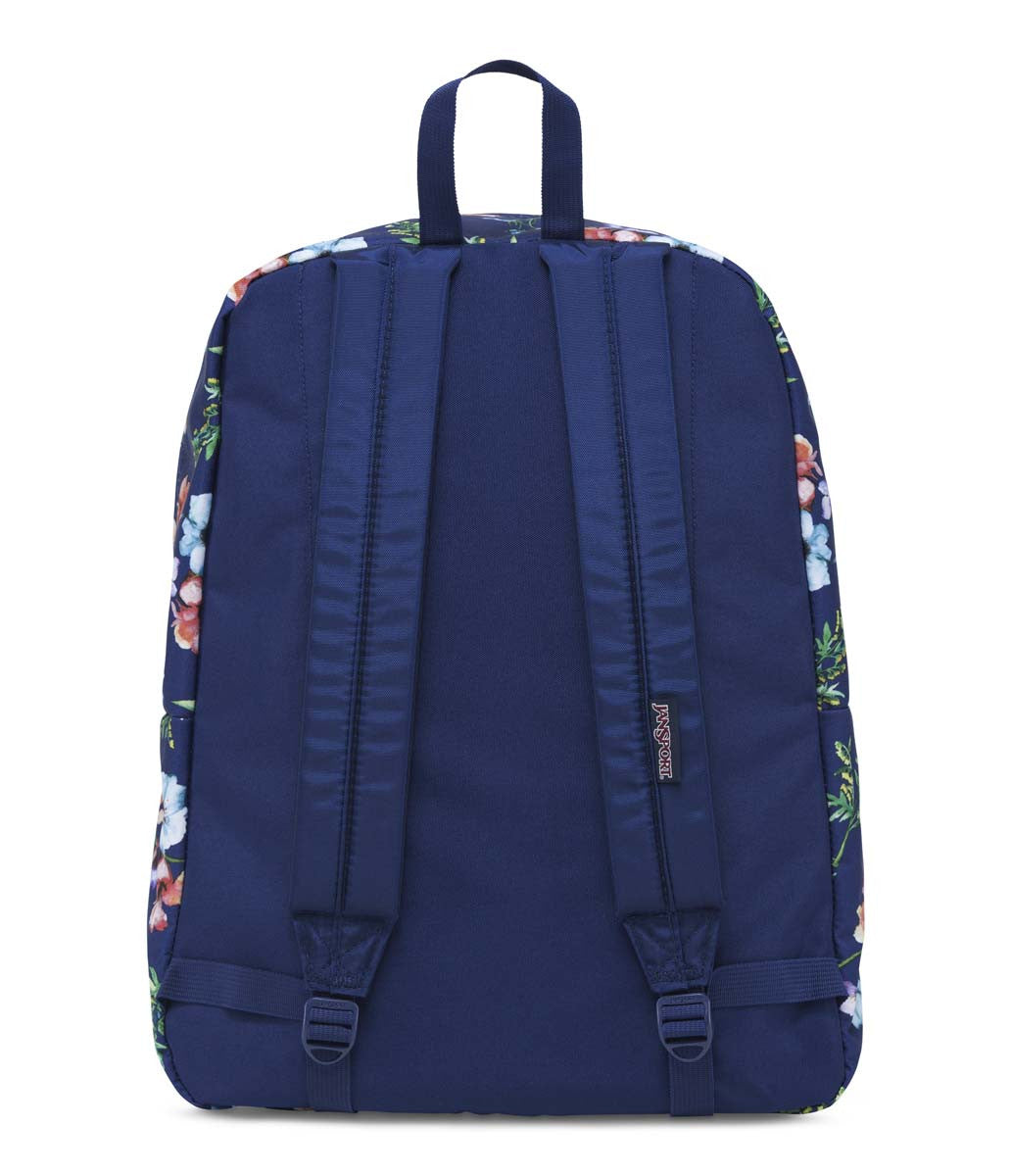 JANSPORT Superbreak Backpack - Lightweight Laptop Backpack for School, Travel & Work - Durable Multi Navy Mountain Meadow Design - Perfect for Students, Commuters & Outdoor Adventures