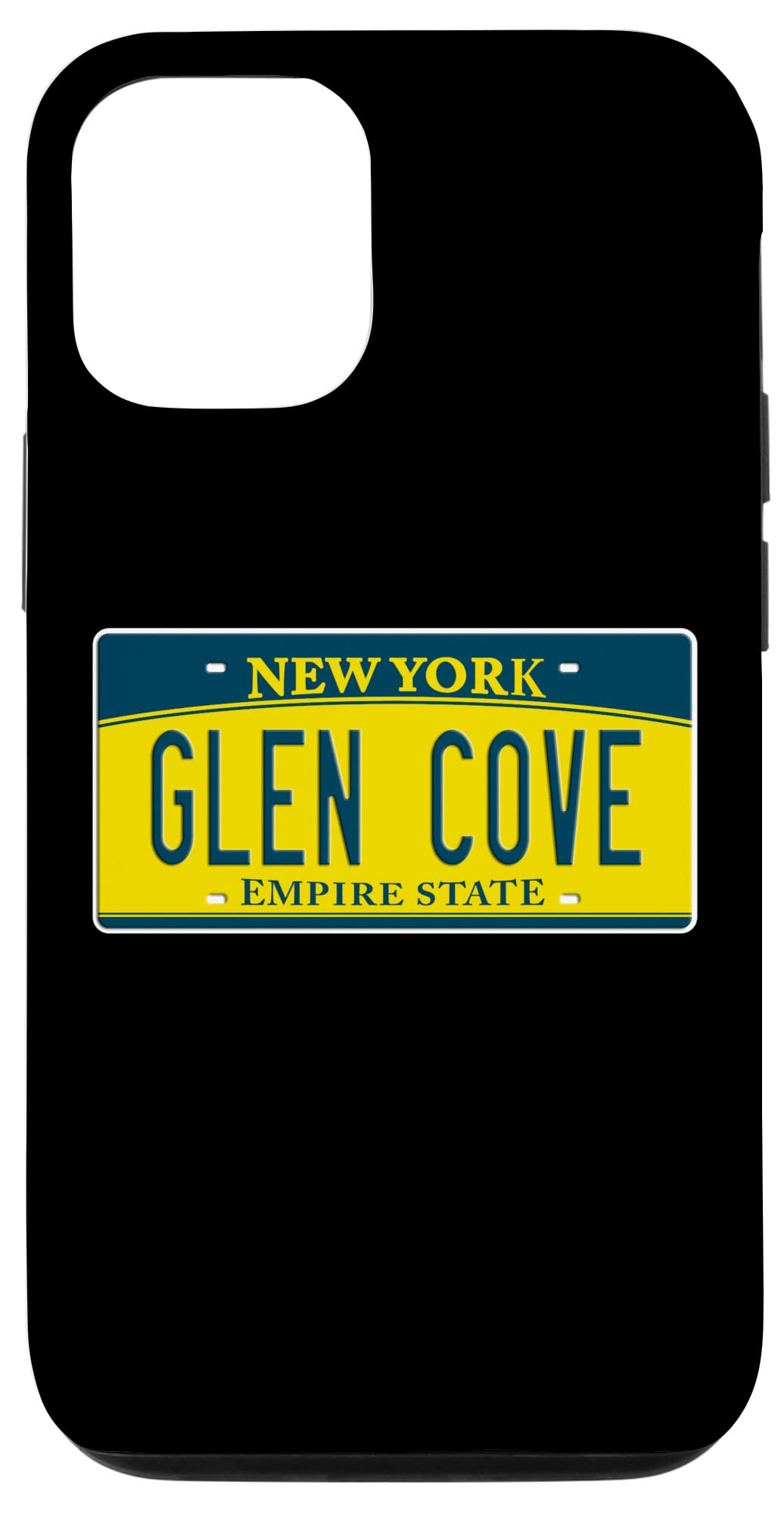 iPhone 12/12 Pro Protective Case with Custom Glen Cove NY Hometown Design - Durable License Plate Style Cover for Everyday Use & Travel