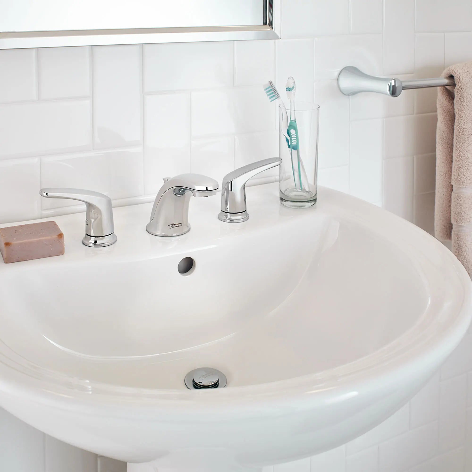 Colony PRO 8 Inch Widespread 2 Handle Bathroom Faucet - 1.2 GPM/4.5 LPM Water-Saving Design with Lever Handles - Perfect for Modern Bathroom Vanities and Sink Upgrades