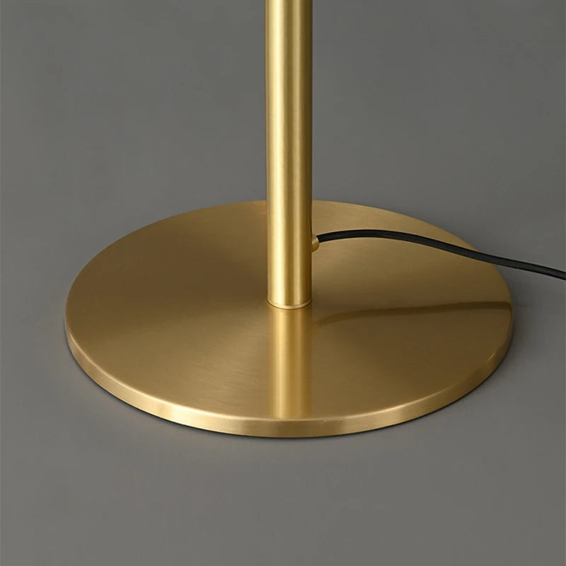 Brass Aura Adjustable Standing Lamp - Modern Floor Light for Living Room, Bedroom & Office - Dimmable Reading Light with Flexible Gooseneck Design