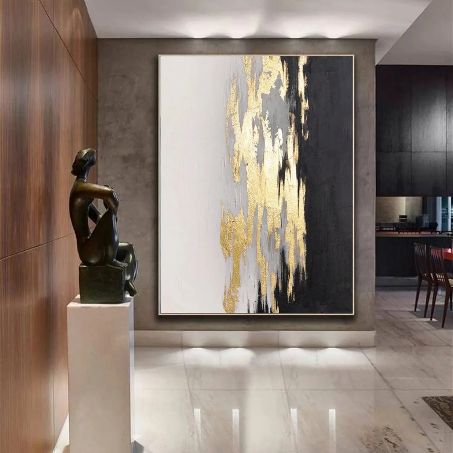 Abstract Painting #AB 238 - Modern Wall Art for Living Room, Bedroom & Office Decor - Handmade Canvas Artwork