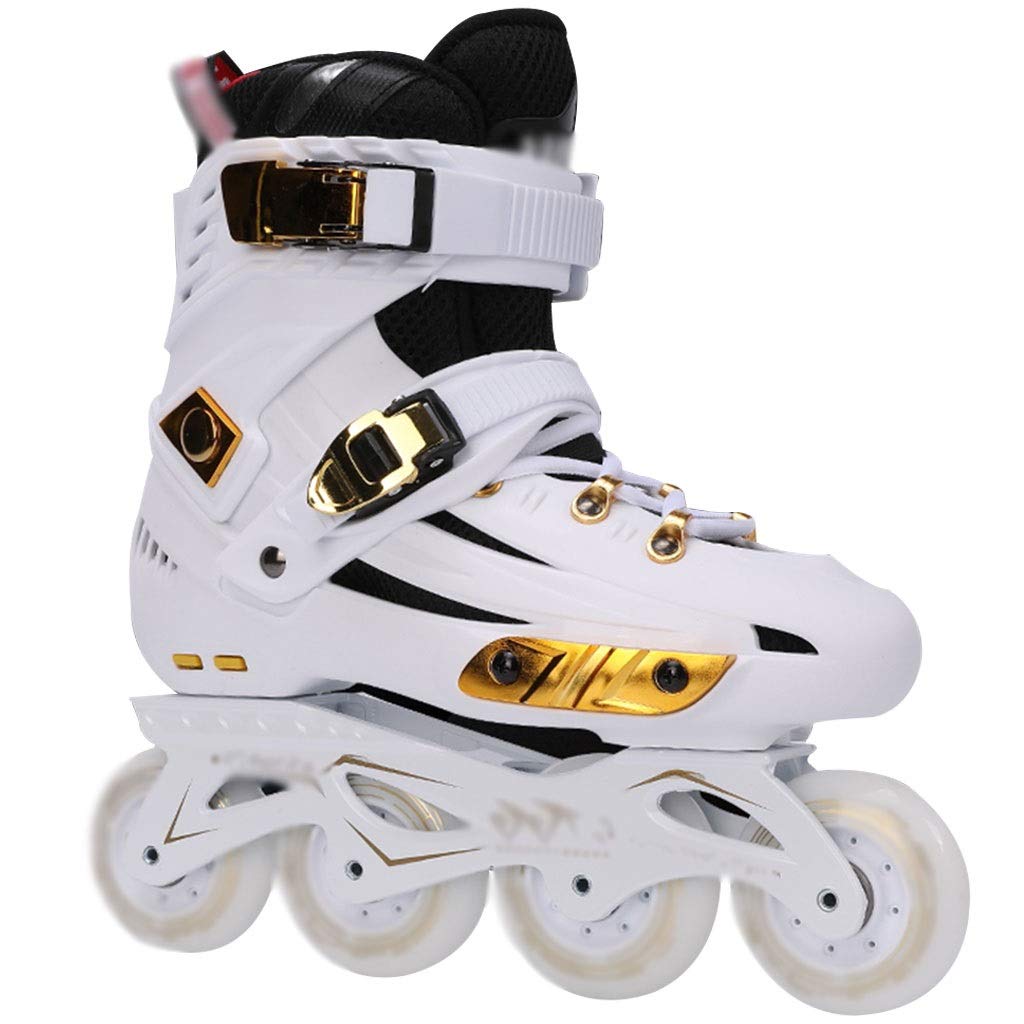 Professional Adult Inline Skates for Men & Women - Outdoor Racing & Fitness Rollerblades - US Size 8.5 (White) - Perfect for Street Skating, Exercise & Speed Training