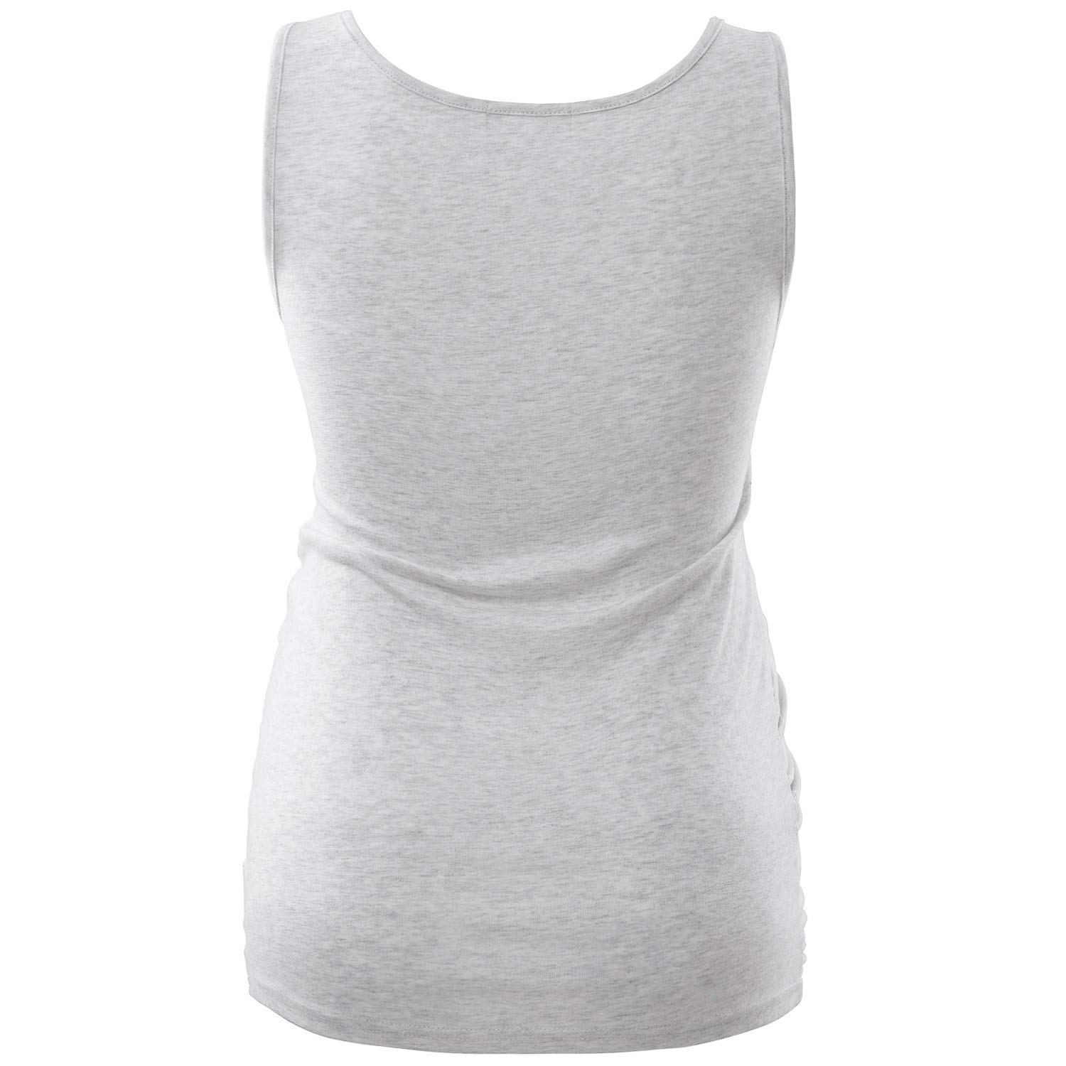 GINKANA Maternity Tank Tops - Sleeveless Ruched Nursing Shirts for Pregnant Women | Comfortable Maternity Clothes for Summer, Breastfeeding & Everyday Wear