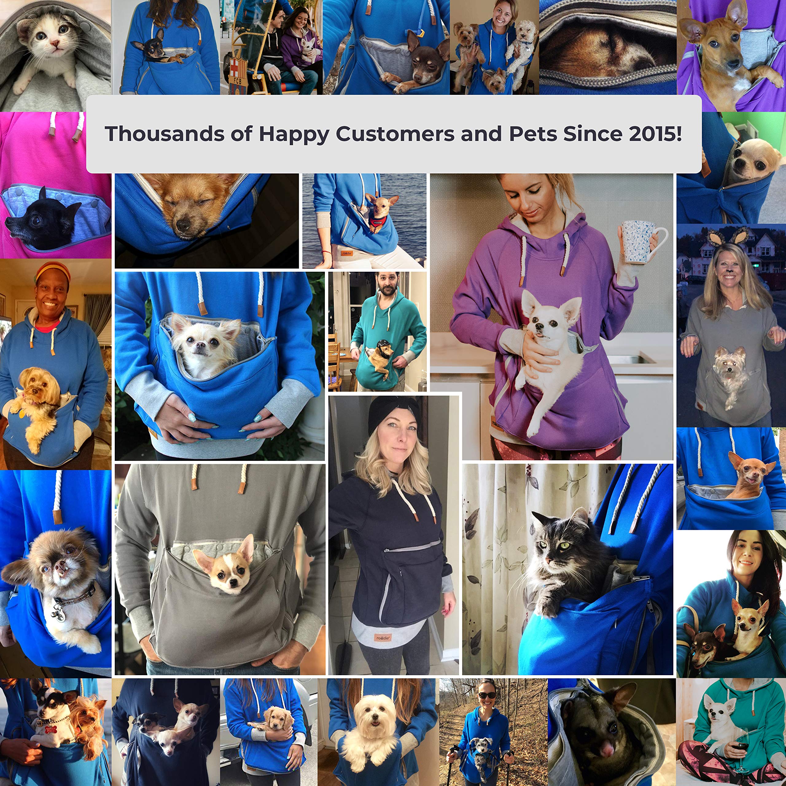 Small Pet Carrier Hoodie - Kangaroo Pouch for Dogs & Cats - Women's Fit Pet Pouch Sweatshirt - Perfect for Outdoor Walks, Travel & Cuddling