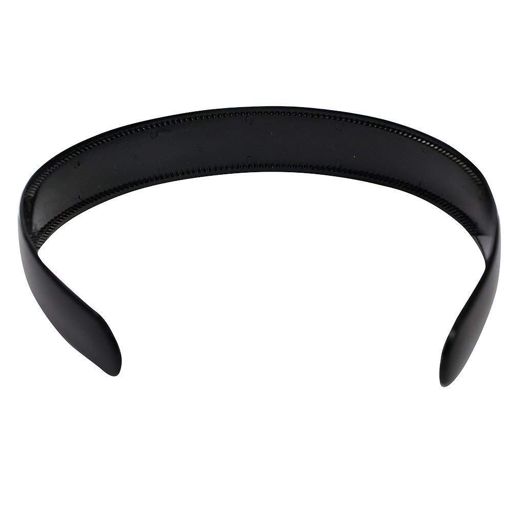 HAPPYMATES 12 Pack Black Plastic Headbands for Women & Girls - 1 Inch Wide Teeth Hair Bands for DIY Styling, Everyday Wear & Special Occasions
