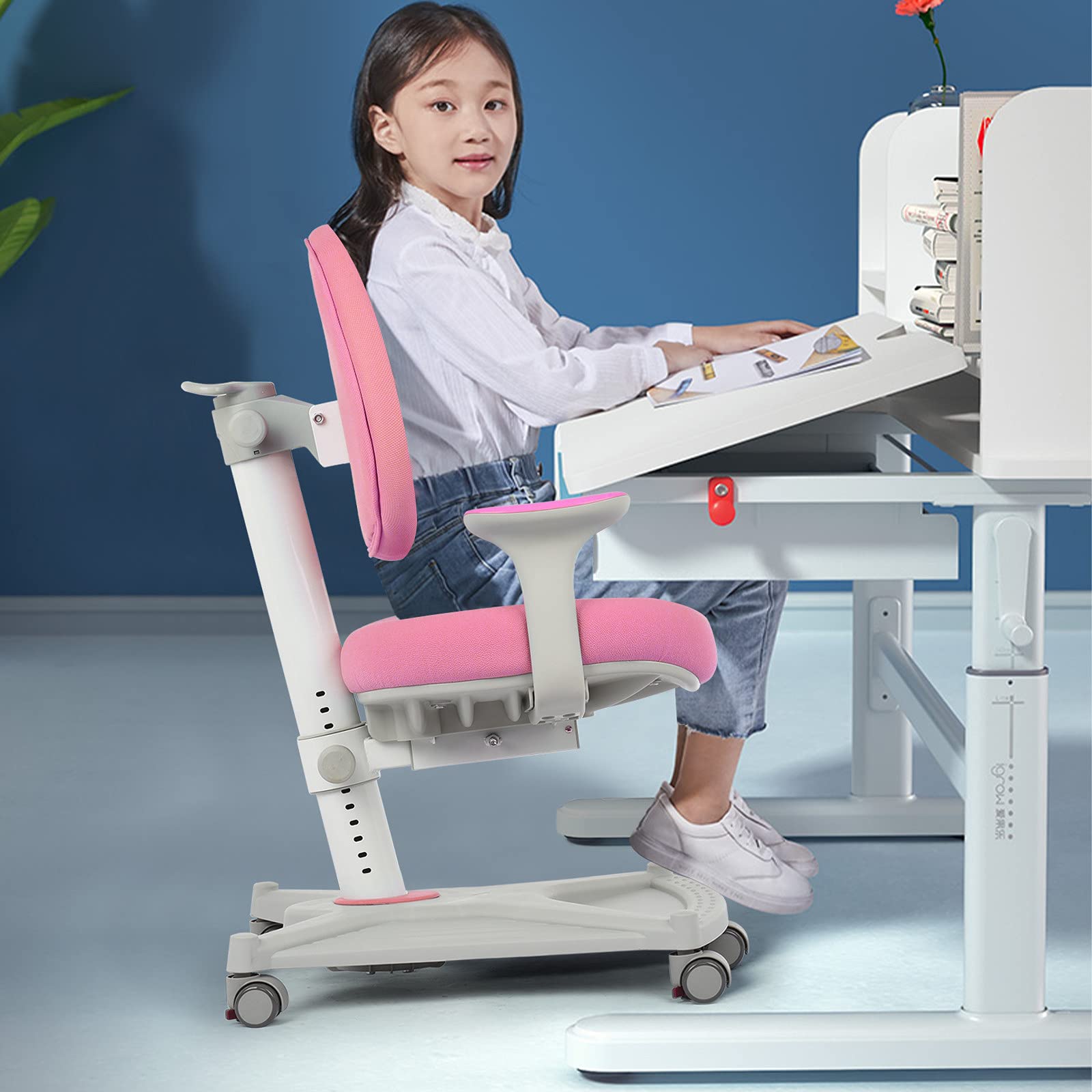 Ergonomic Kids Learning Chair for Posture Correction - Adjustable Study Desk Chair for Children - Perfect for Homeschooling, Online Classes & Reading