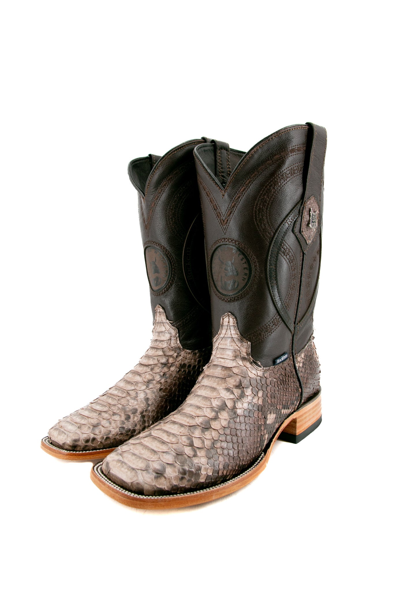 Exotic Python Square Toe Cowboy Boots for Men & Women - Western Style Fashion Boots for Rodeo, Country Music Festivals & Night Out