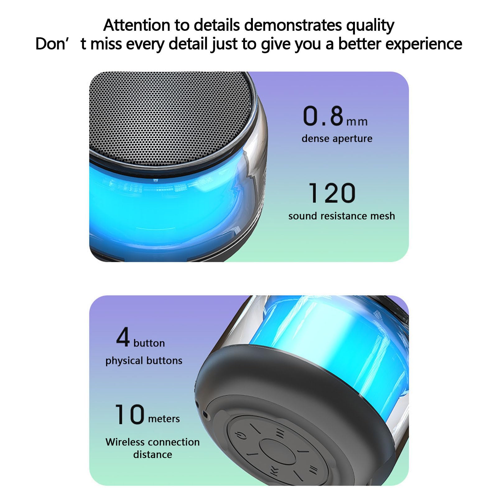 Demaxiyad Wireless Bluetooth Speaker with LED Lights - Portable Waterproof Outdoor Speaker for Sports, Travel, Camping, Beach, Home & Party | Perfect for Backyard BBQs, Pool Parties & Nighttime Adventures