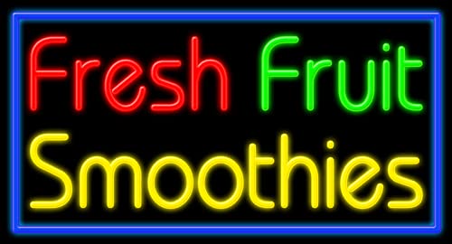 Vintage Fresh Fruit Smoothies Glass Neon Sign #11709 - Handcrafted in USA | Perfect for Bar, Cafe, and Home Decor