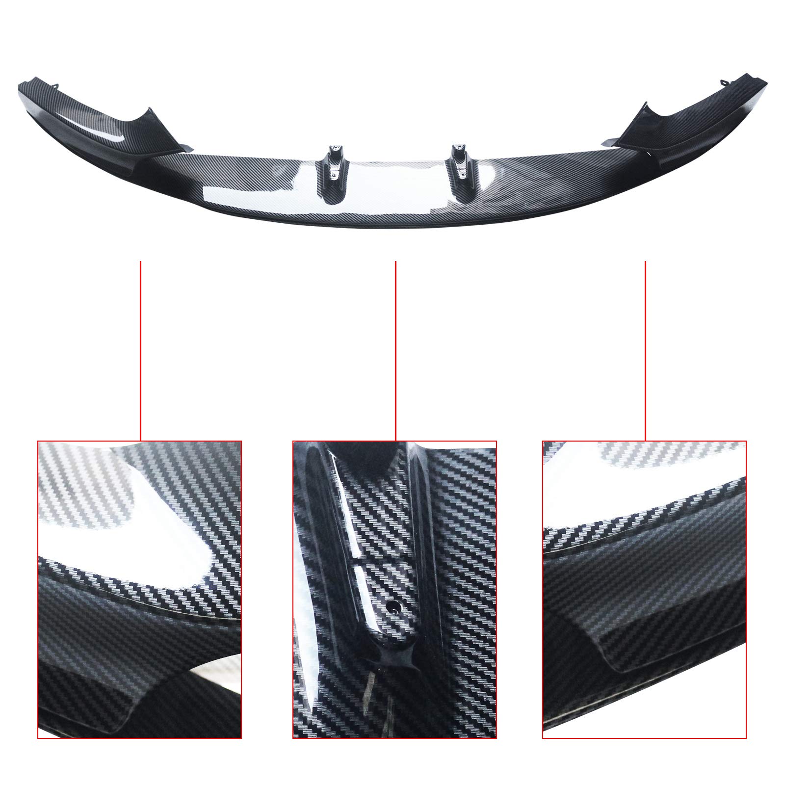 NINTE Front Lip Spoiler for 2014-2021 BMW 2 Series M Sport - Double Deck Style Carbon Fiber Coating Front Bumper Splitter - Aggressive Styling & Enhanced Aerodynamics for Street & Track Performance
